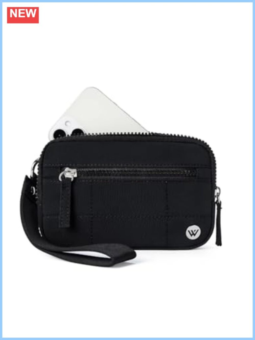 Quilted Nylon RFID Blocking Wristlet Wallet Card Holder Phone Purse Travel